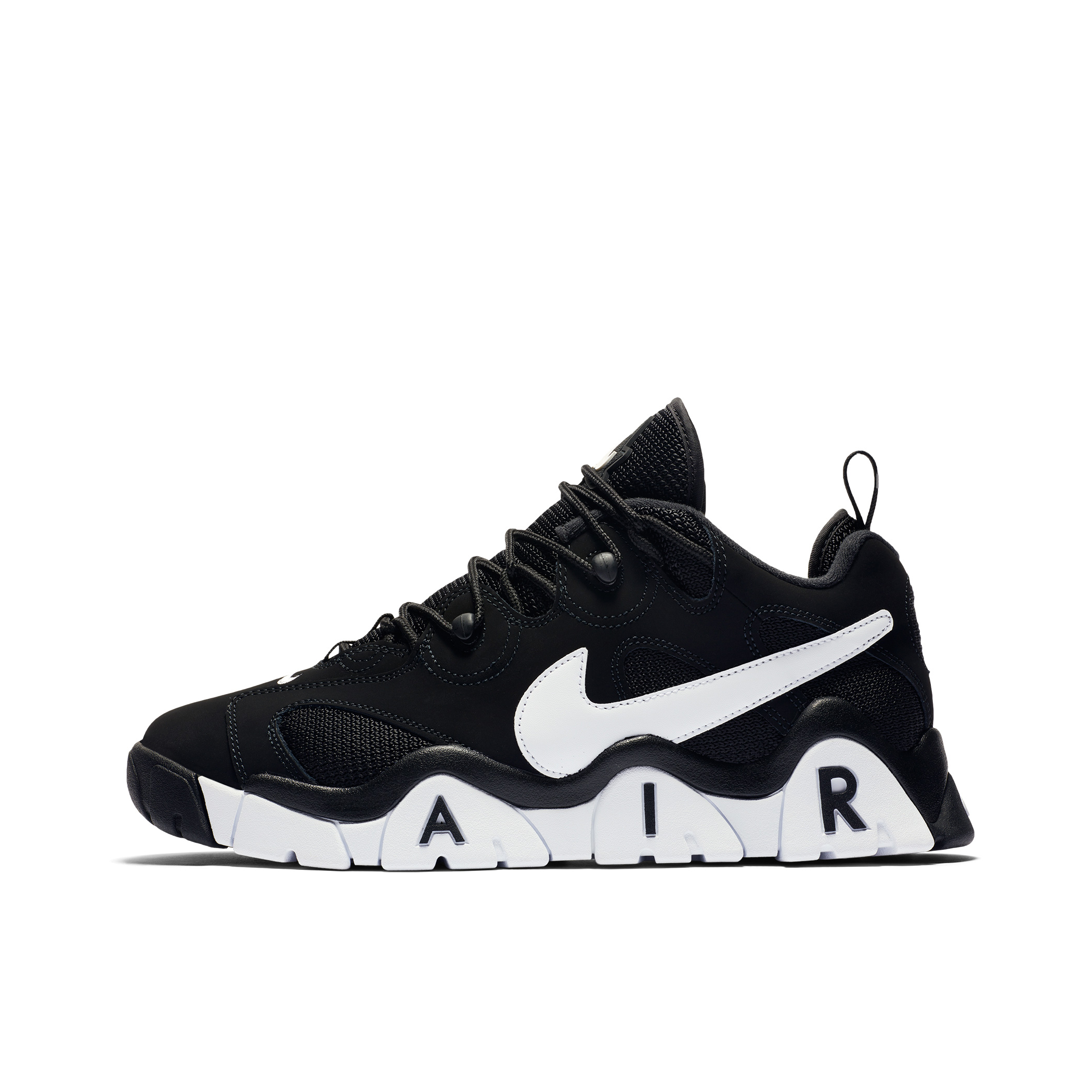 推荐商品：Nike Air Barrage 缓震耐磨 复古运动 防滑 篮球鞋 Black/White 黑色/白色
