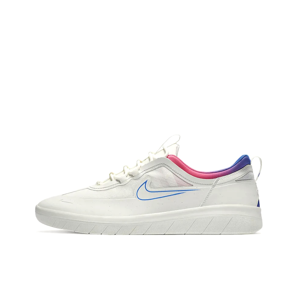推荐商品：Nike SB Nyjah Free 2 运动休闲鞋 防滑耐磨网眼透气舒适轻便包裹性织物 Olympics 白色/粉红/赛车蓝