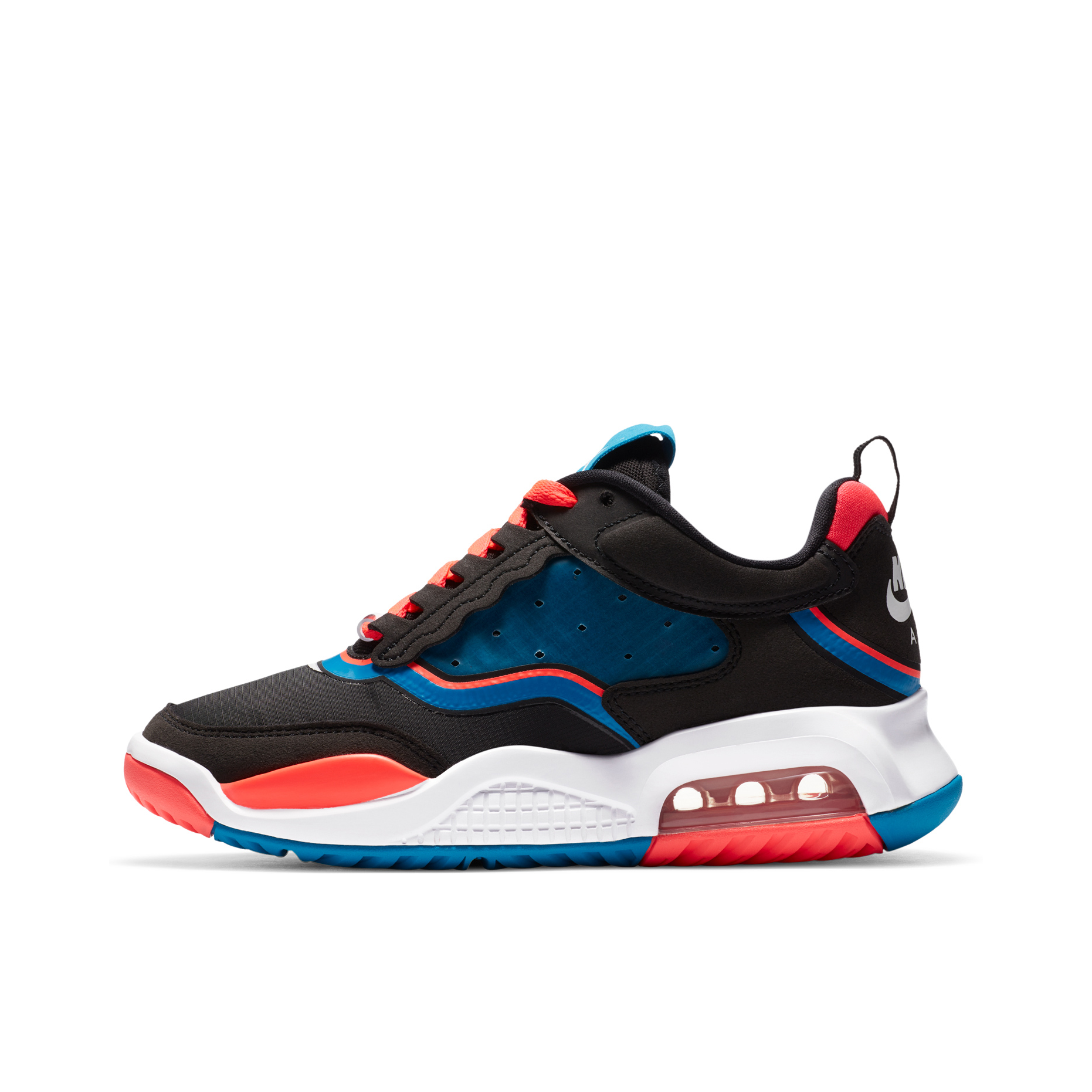 推荐商品：Jordan Air Max 200 跑鞋 缓震实战时尚潮流运动耐磨透气休闲 大童/深蓝/黑色/白色