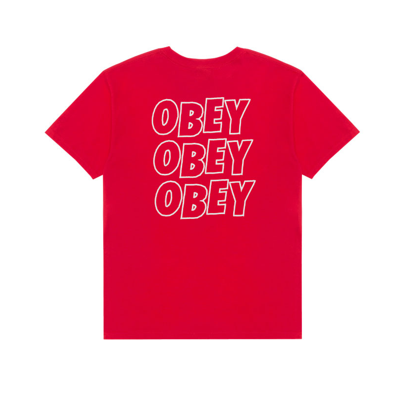 【王俊勇同款】OBEY 字母LOGO印花短袖T恤 男女同款