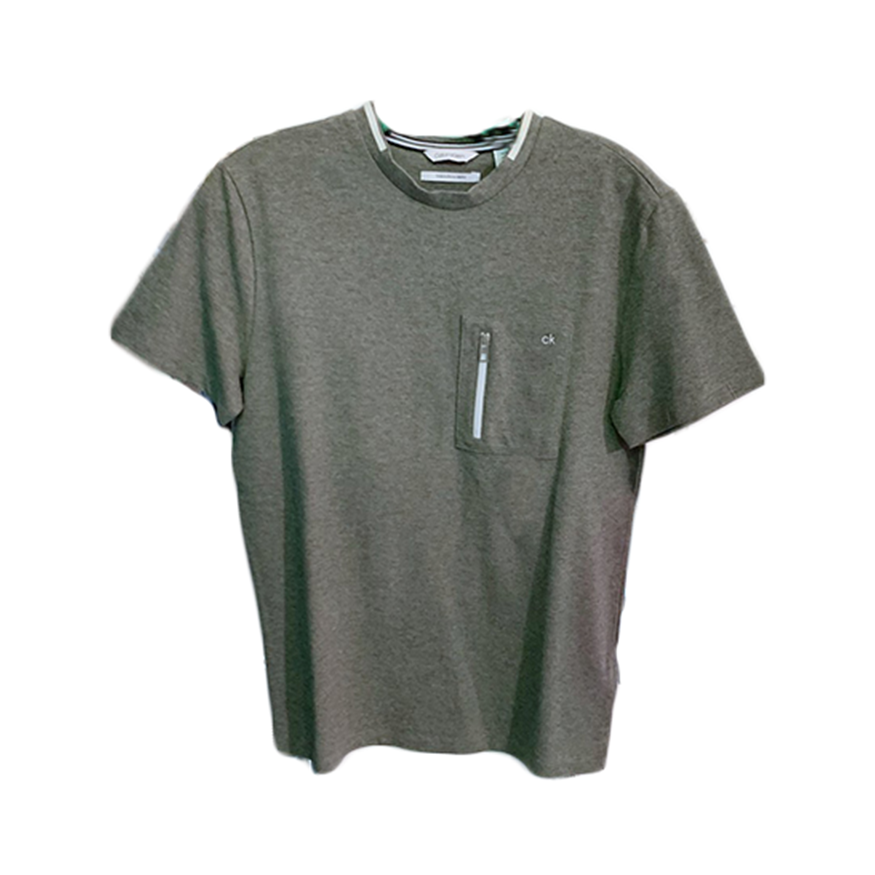 Calvin Klein 弹性棉胸兜撞色圆领短袖T恤 男女同款 24074007