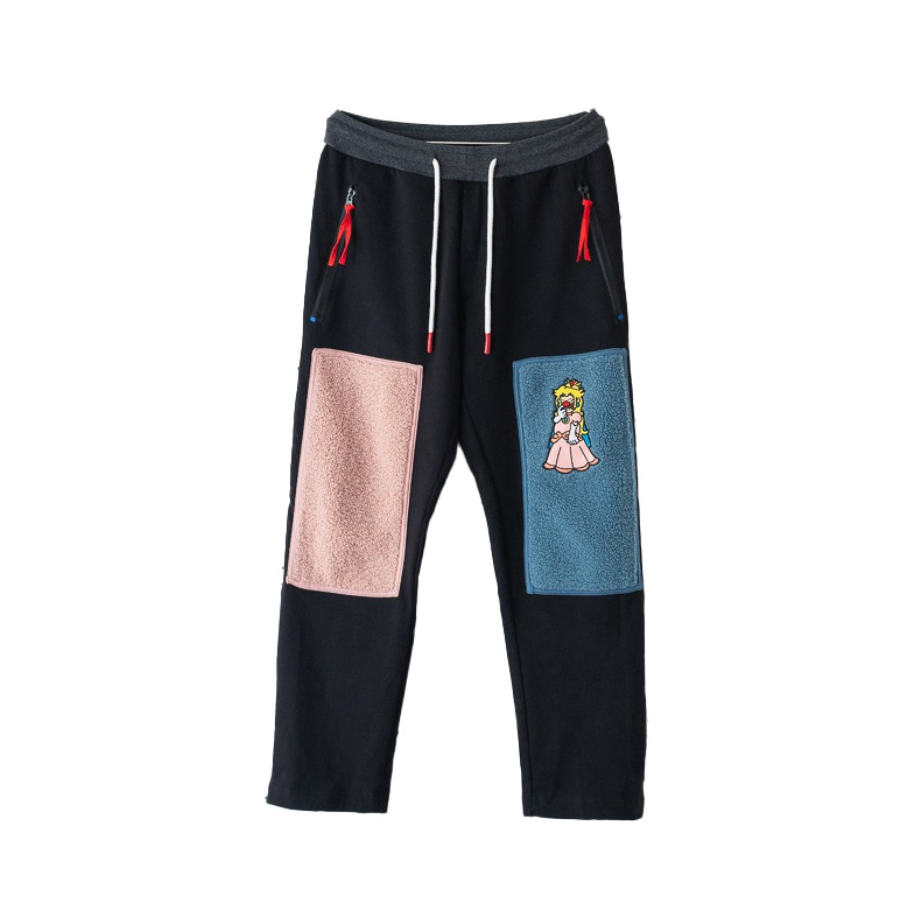 Corade 国潮恶搞公主掌柜拼接仿羊羔绒休闲裤 男女同款 46193511