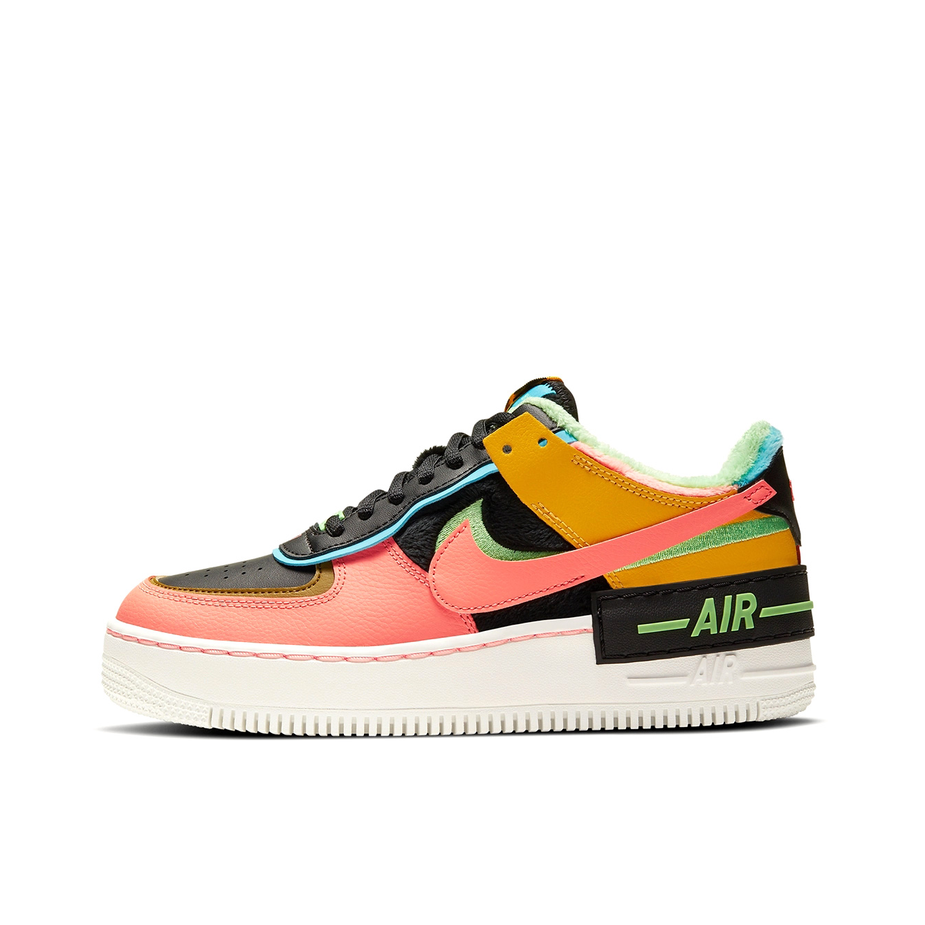 推荐商品：Nike Air Force 1 空军一号 板鞋 轻便舒适百搭耐磨防滑复古 Olive Flak Shadow/黑色/粉红/海蓝