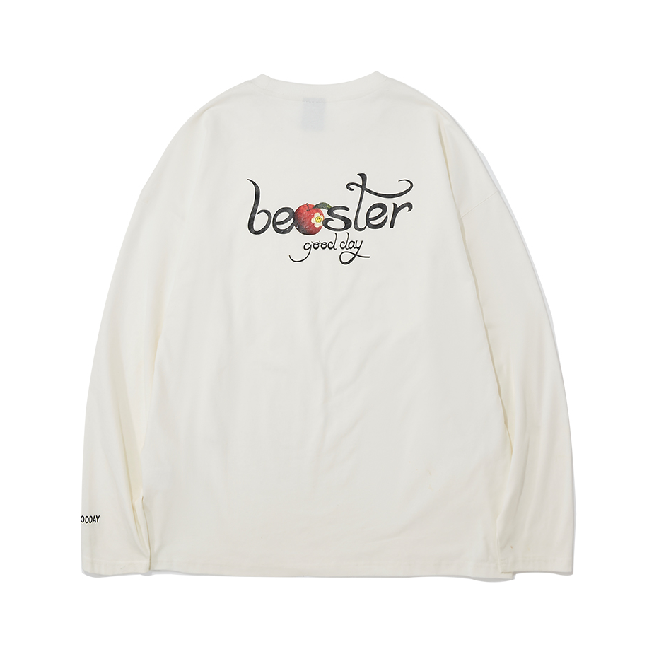 Beaster 美式小恶魔鬼笑脸苹果印花情侣圆领长袖T恤 男女同款 B035073056