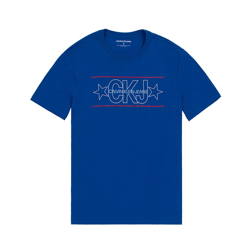 Calvin Klein 层叠字母图案印花圆领短袖T恤 男女同款 417608P