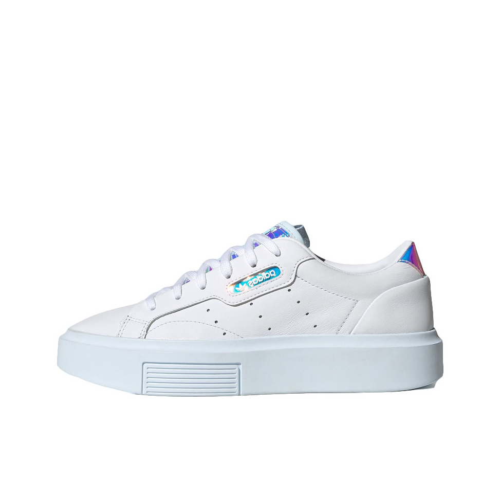 推荐商品：adidas originals Sleek Super 板鞋 防滑耐磨舒适轻便简约百搭 白色/浅天蓝/黑色