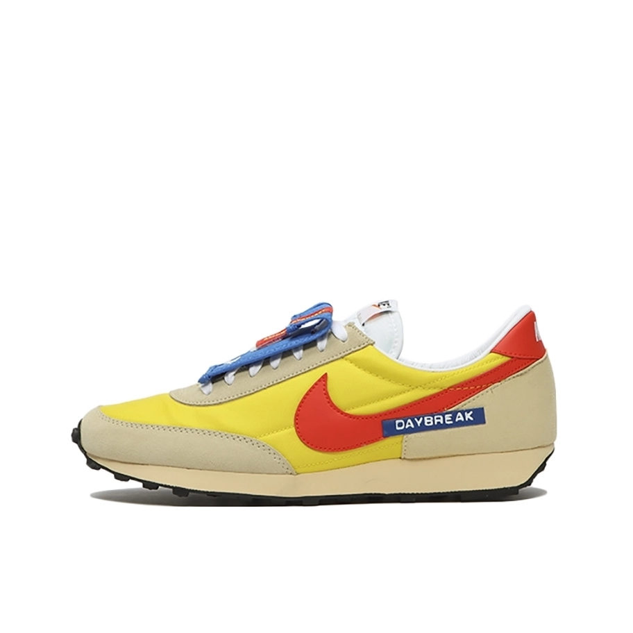 推荐商品：Nike Daybreak 解构 跑鞋 华夫鞋 复古耐磨舒适休闲轻便透气织物运动合成革减震防滑低帮 黄色/杏色/橙红
