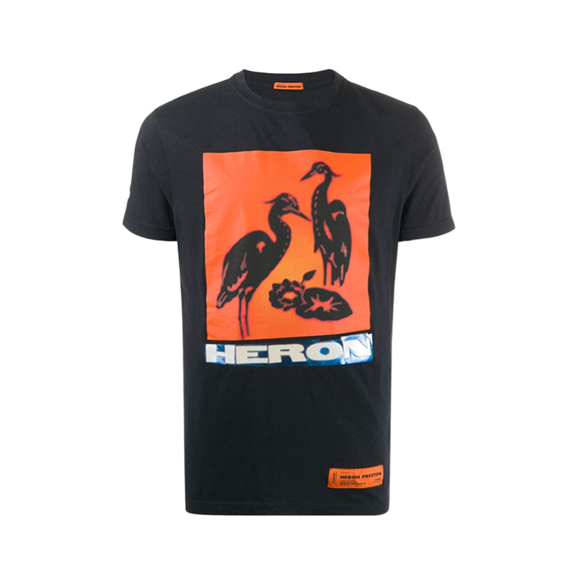 Heron Preston 男士黑色印花棉质圆领短袖T恤 HMAA004F19760003-0488_34zKY
