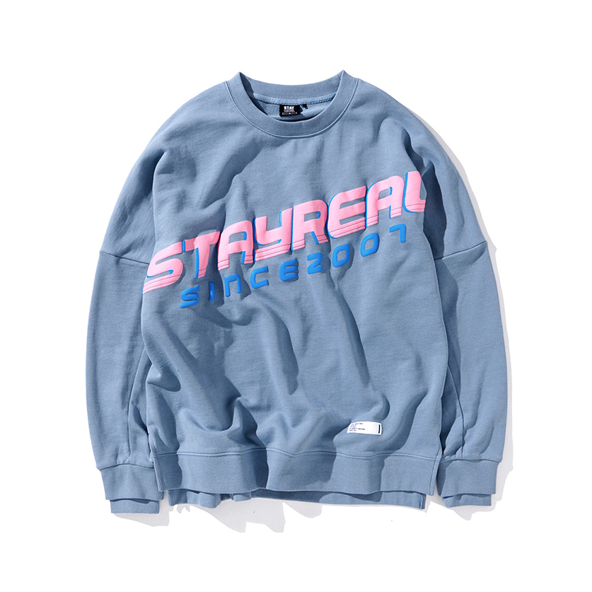 StayReal 宽版时尚厚棉休闲长袖潮流卫衣 男女同款 SS20004