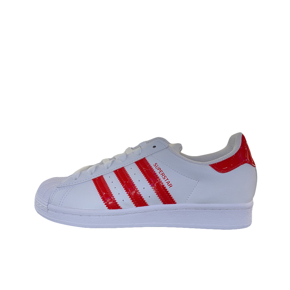 推荐商品：【宋雨琦同款】 adidas Originals Superstar 板鞋 轻便贝壳头薄底舒适百搭耐磨复古 女款/白色/浅猩红