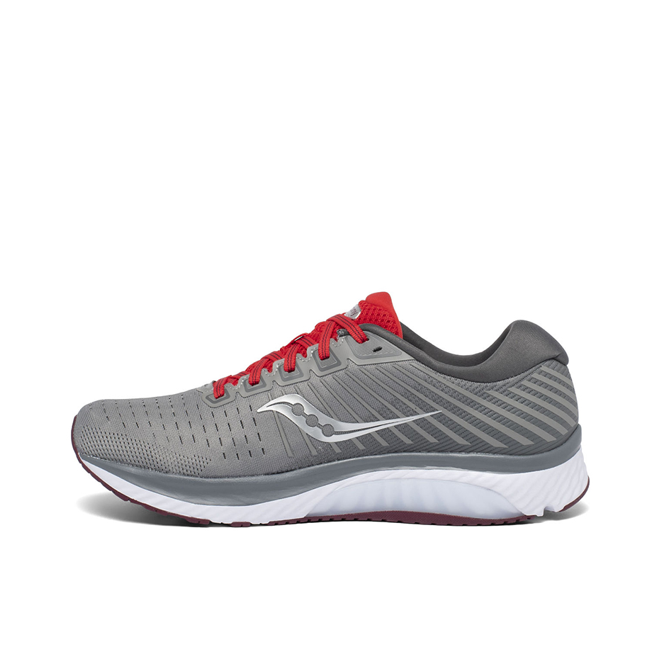 推荐商品：Saucony/索康尼 Guide 向导 13 稳定支撑 防滑耐磨 减震轻便 越野 网布 跑鞋 灰红