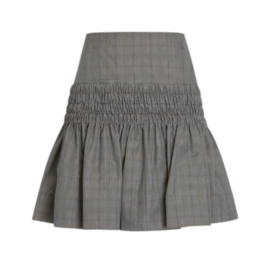 Isabel Marant Etoile 格纹拼接抽褶拉链女士半身短裙