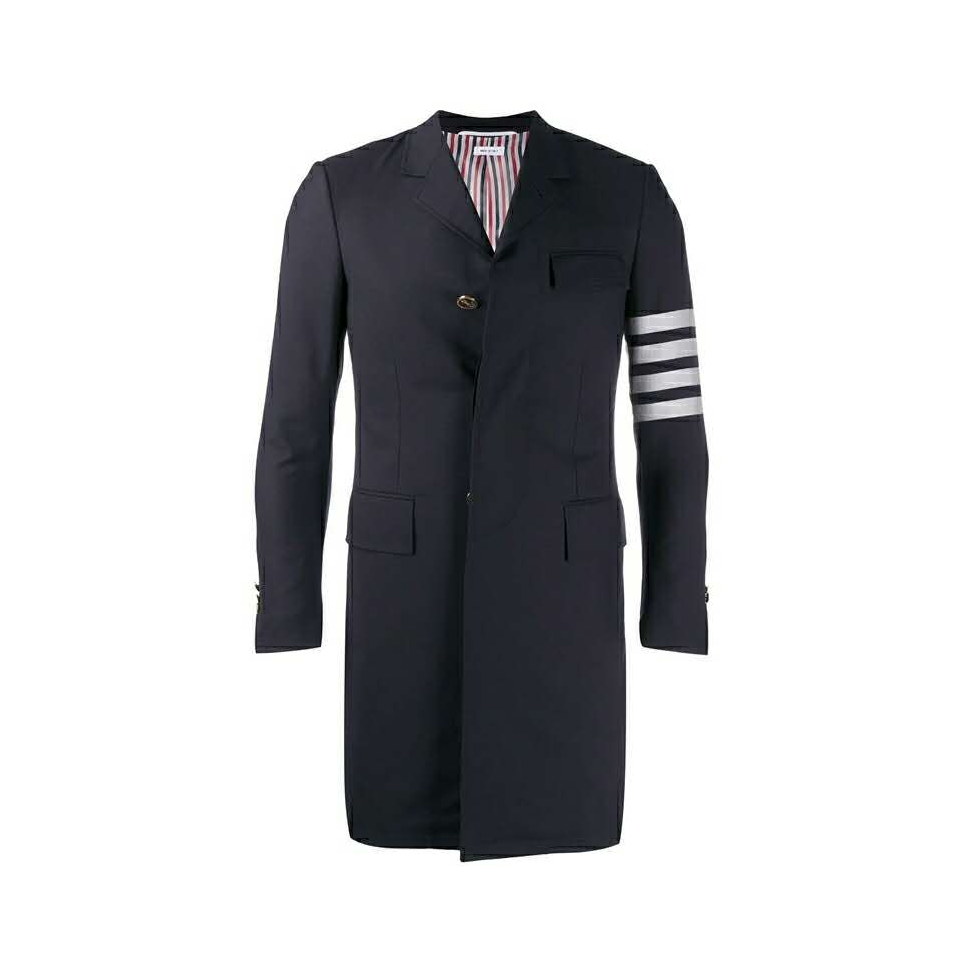 Thom Browne 男士四条纹羊毛大衣外套 MOC567A06146