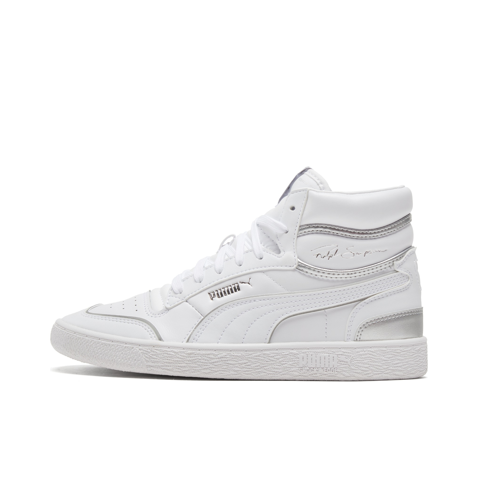 推荐商品：Puma/彪马 Ralph Sampson 板鞋 经典复古防滑耐磨减震透气防水垫 白色/银色