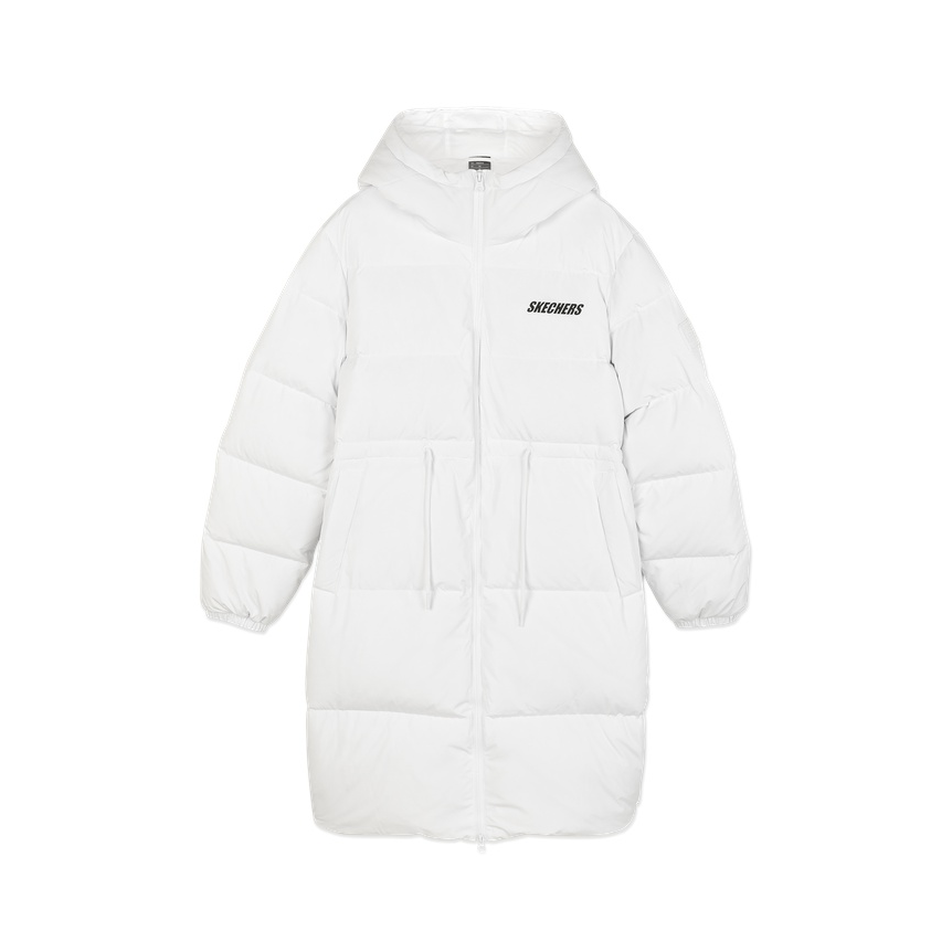 Skechers 中长款连帽加厚羽绒服 男女同款 L420W263