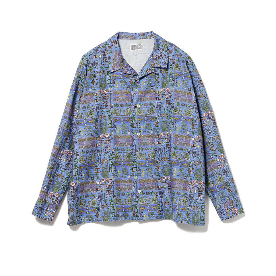 C.E CAV EMPT MODULE BIG SHIRT 电路板印花长袖衬衫