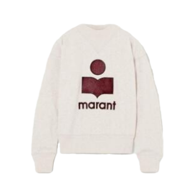 Isabel Marant 印花徽标棉质圆领毛圈套头半高领长袖卫衣 男女同款