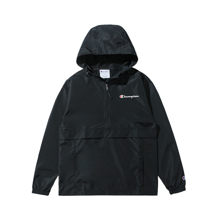 【爆款冲锋衣】Champion 半拉链草写小Logo冲锋衣