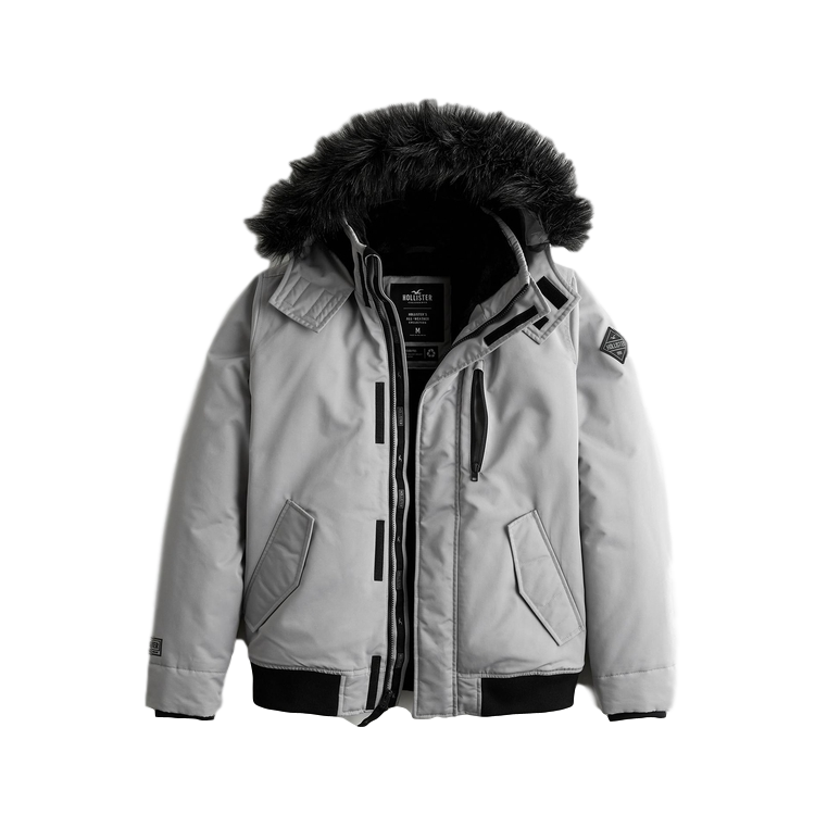 Hollister 人造毛皮内衬飞行员夹克 男 306745-1