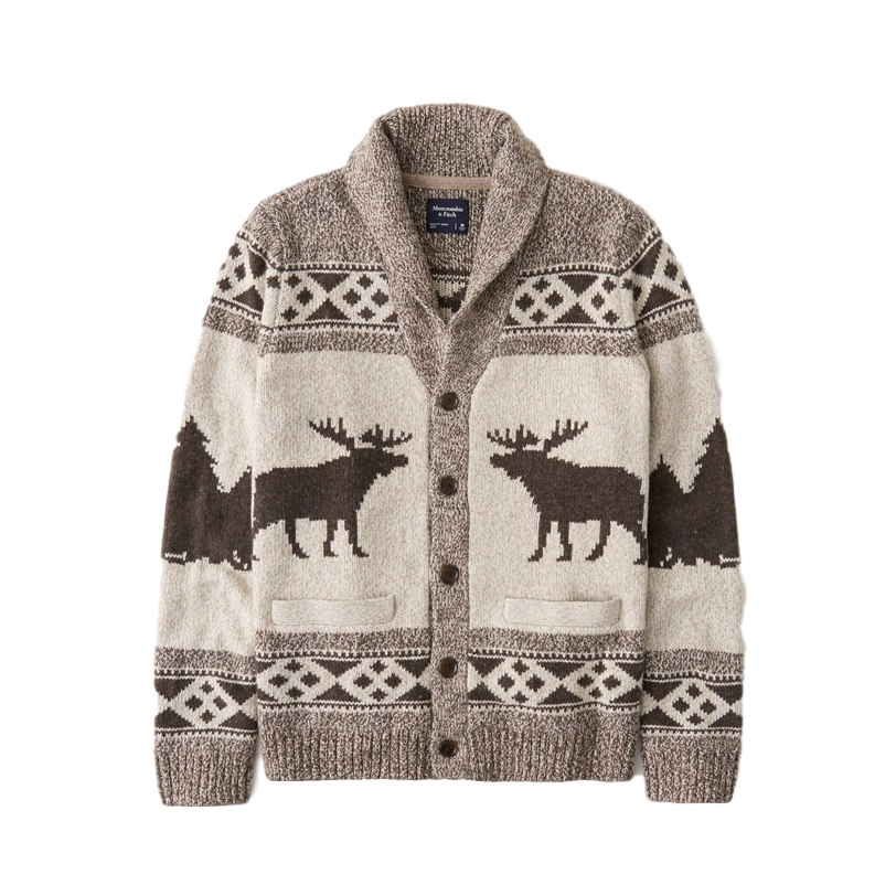 Abercrombie Fitch 印花披肩领针织开衫 307622-1