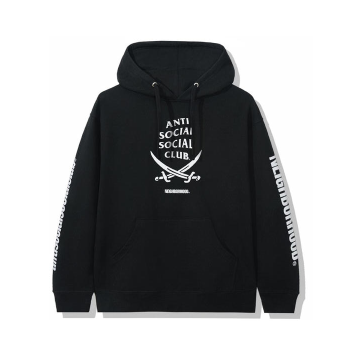 Anti Social Social Club X Neighborhood 6IX Black Hoodie Hoodie Black 休闲连帽卫衣 男女同款