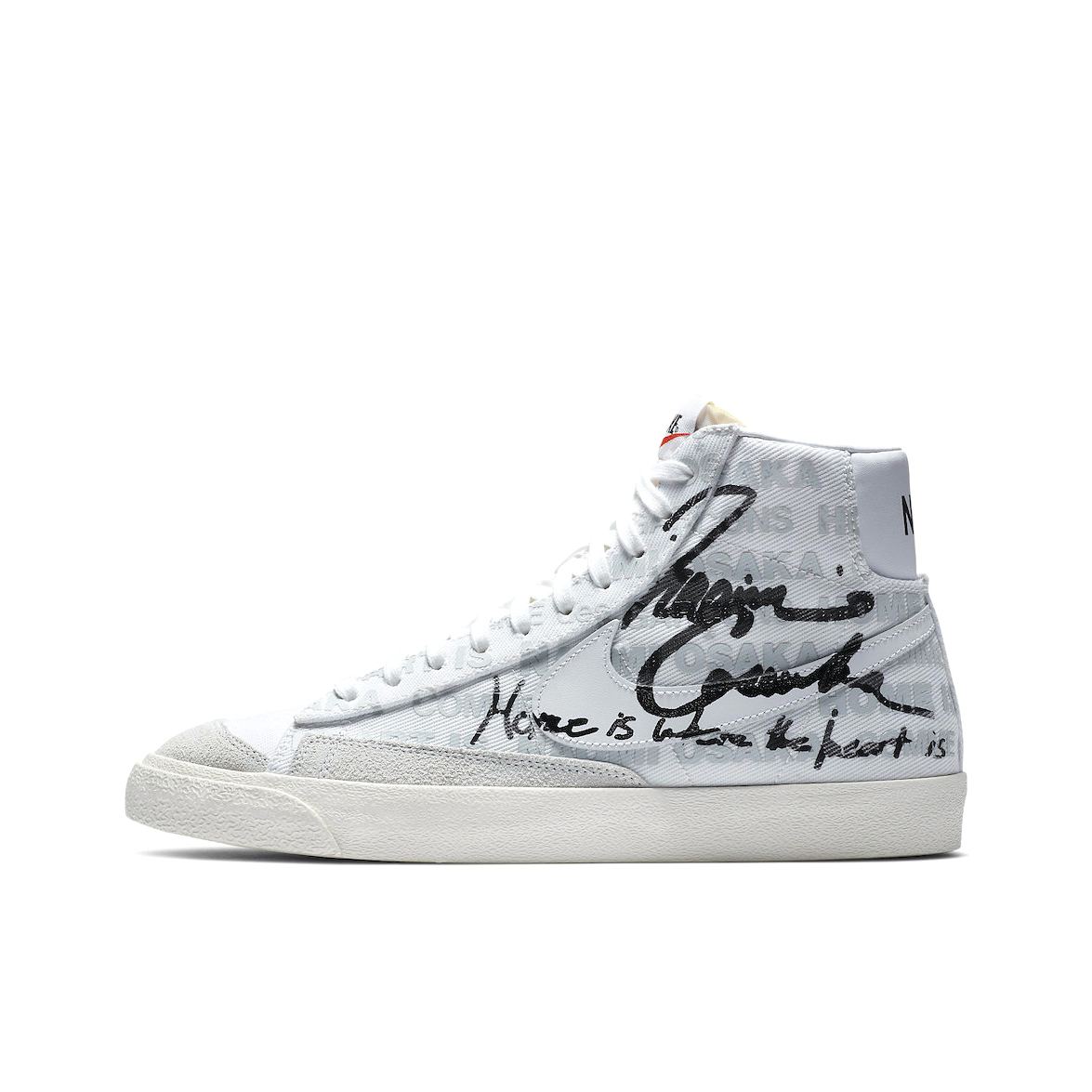 推荐商品：Nike Blazer 板鞋 经典复古防滑舒适百搭 CDGXNaomi Osaka三方联名/白灰