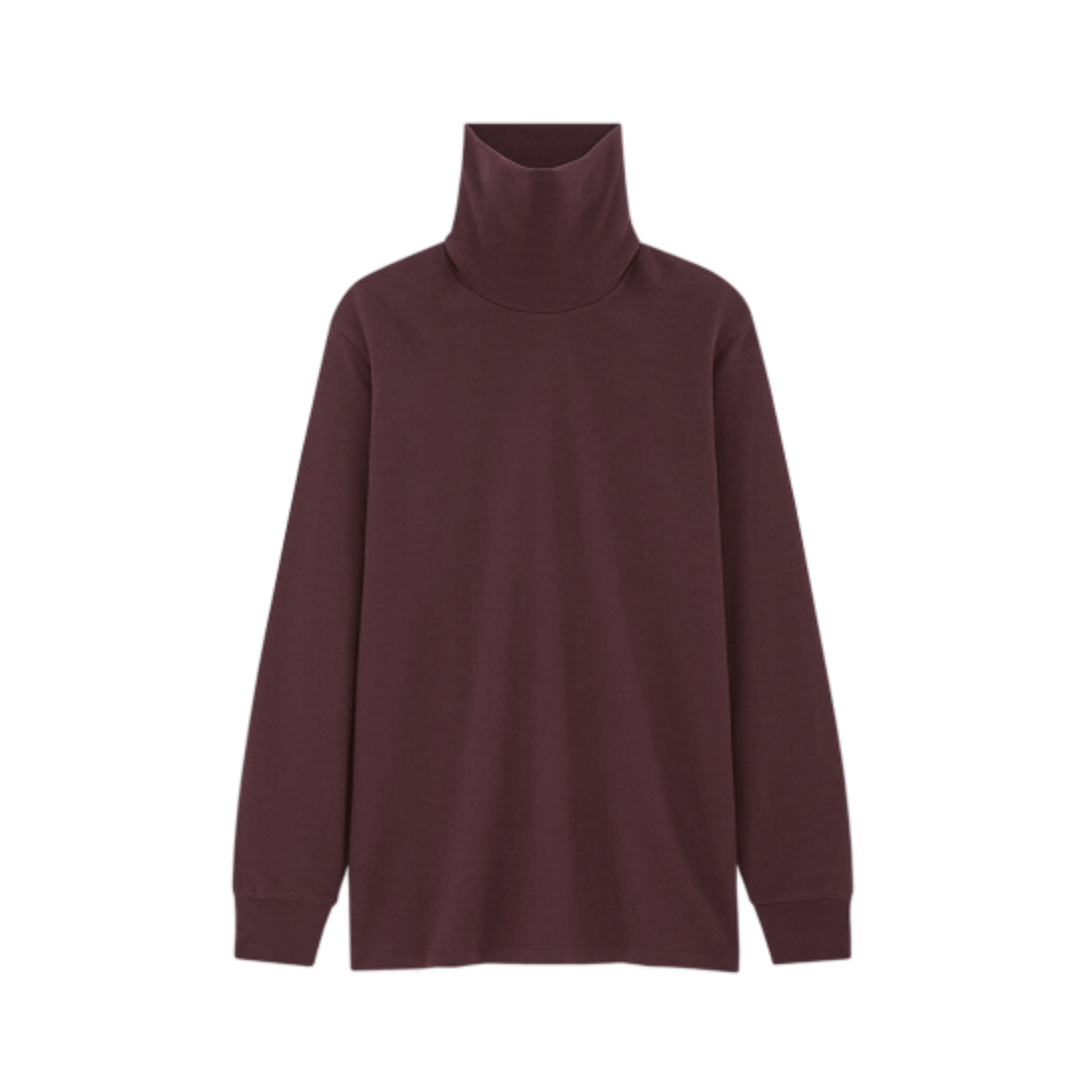 【打底神器】UNIQLO/优衣库 柔软两翻领高领长袖T恤 男女同款 419499