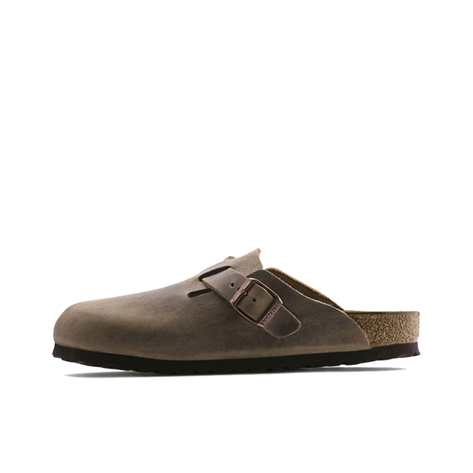推荐商品：Birkenstock Boston系列 勃肯鞋 半拖鞋 防滑防磨包头软底搭扣秋冬绒面革牛皮软木 穆勒鞋一脚蹬 窄版/烟草色