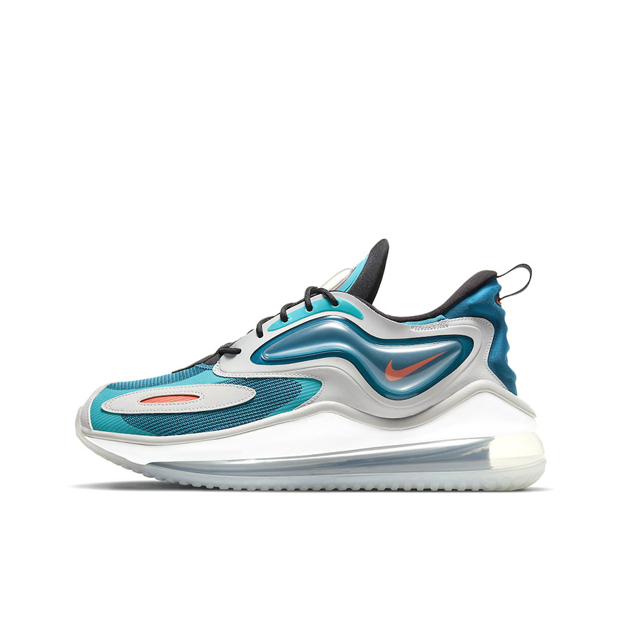 推荐商品：Nike Air Max Zephyr 跑鞋 全掌气垫缓震轻便防滑耐磨织物支撑 Green Abyss 蓝色/灰色/黑色