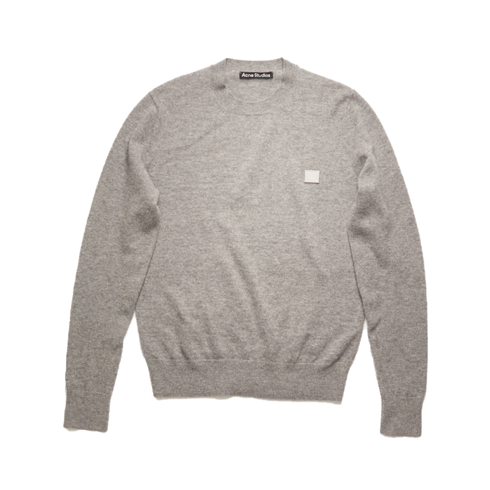 Acne Studios 羊毛V领表情贴标套头针织长袖毛衣 男女同款 C60016-990