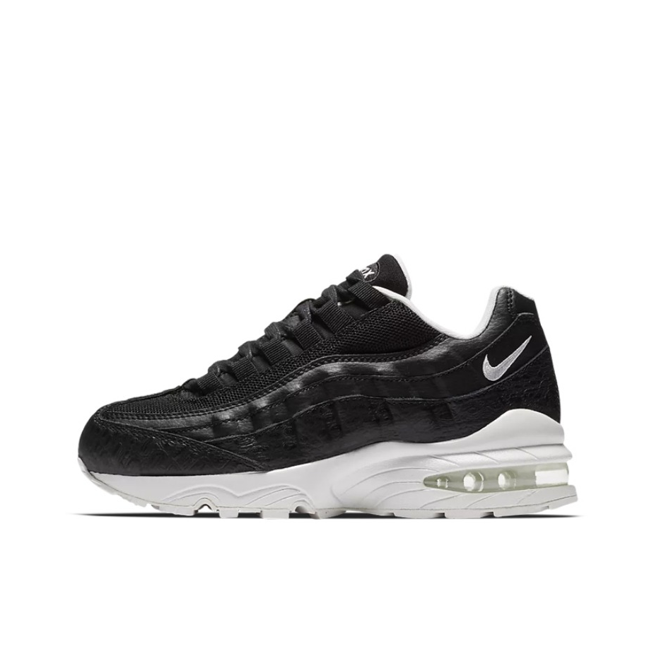 推荐商品：Nike Air Max 95 跑鞋 潮流时尚复古百搭防滑耐磨舒适透气防水气垫织物支撑低帮缓震贴合耐用圆头 SE Black 黑白珍珠皮