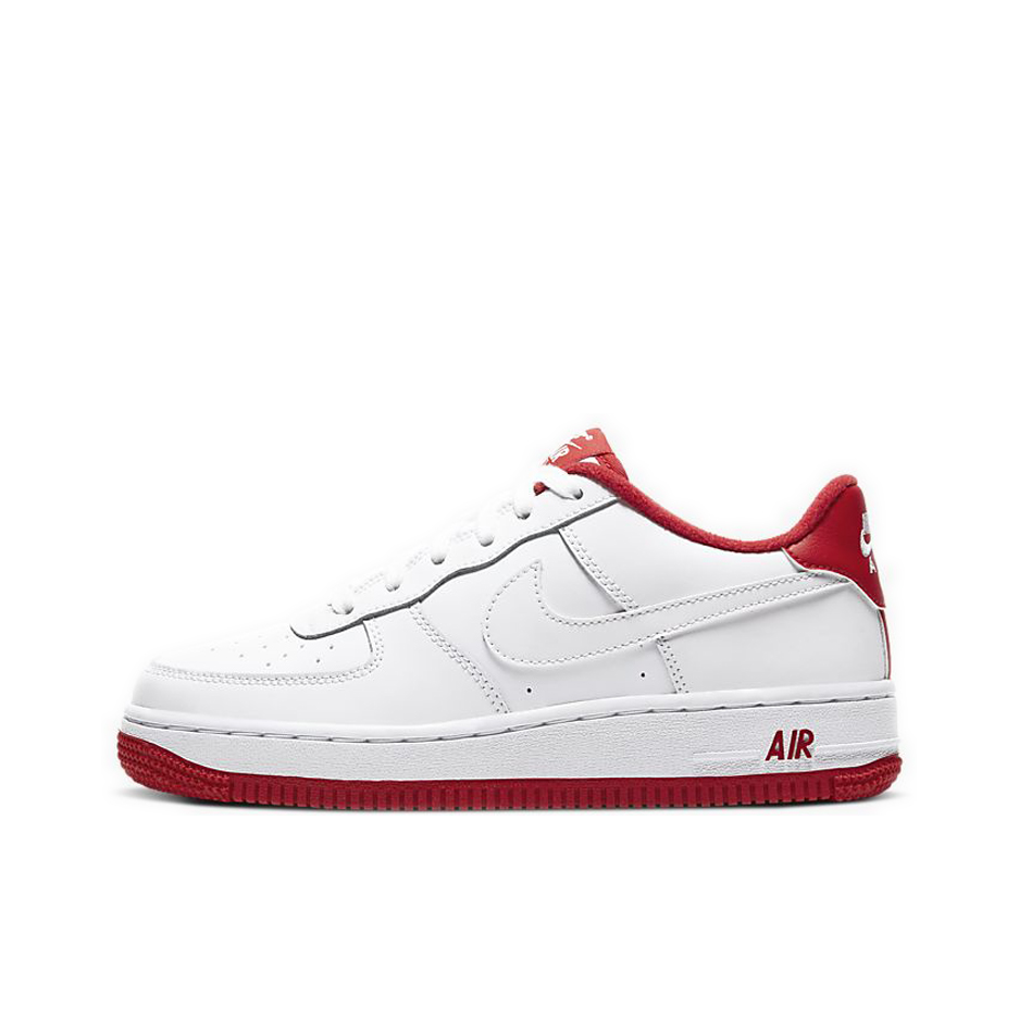 推荐商品：Nike Air Force 1 空军一号 板鞋 轻便舒适百搭耐磨防滑复古 White/Red GS/低帮/白/红底/红内衬