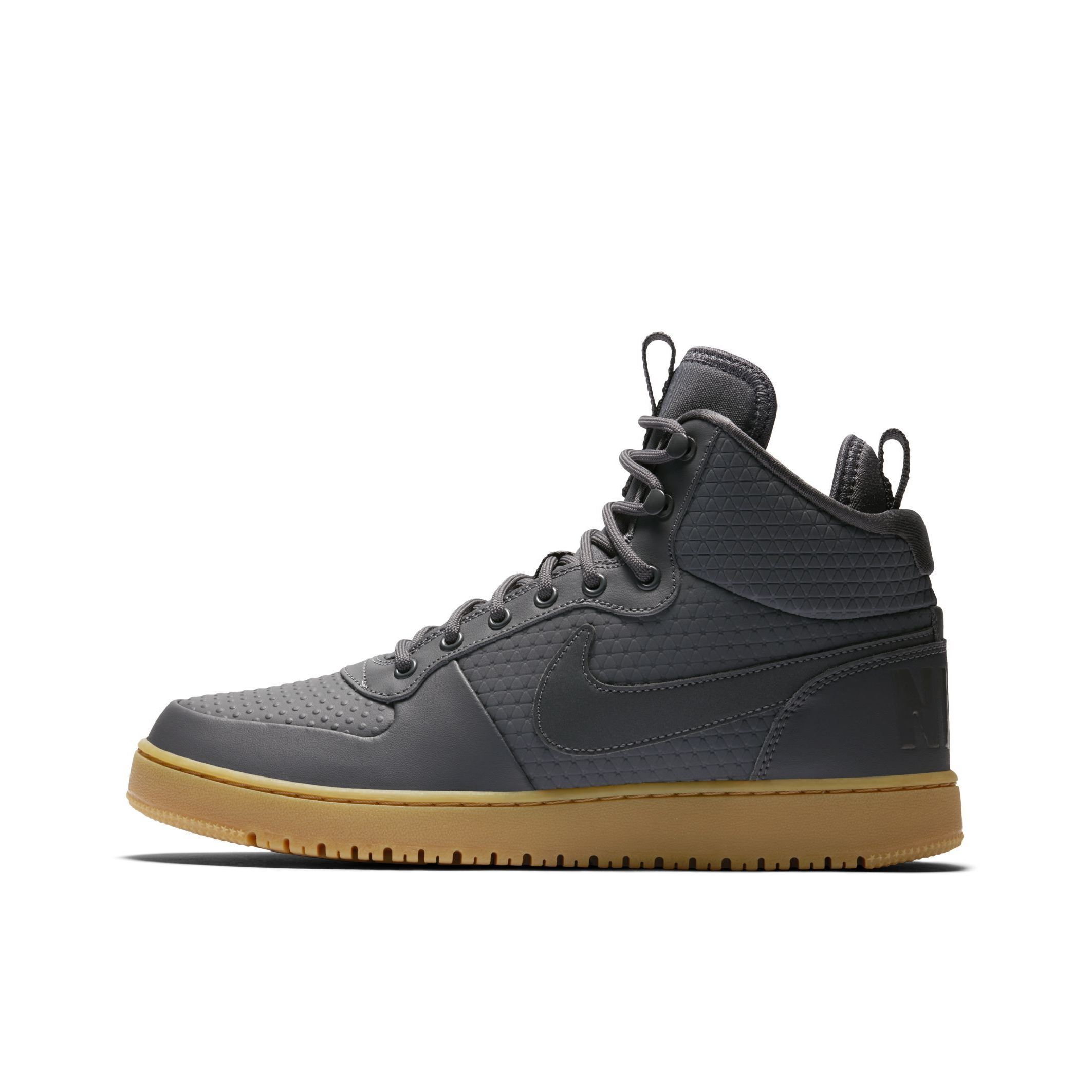 推荐商品：Nike Court Borough 板鞋 复古舒适透气防滑耐磨轻便防水耐穿 Dark Grey/Gum 灰生胶