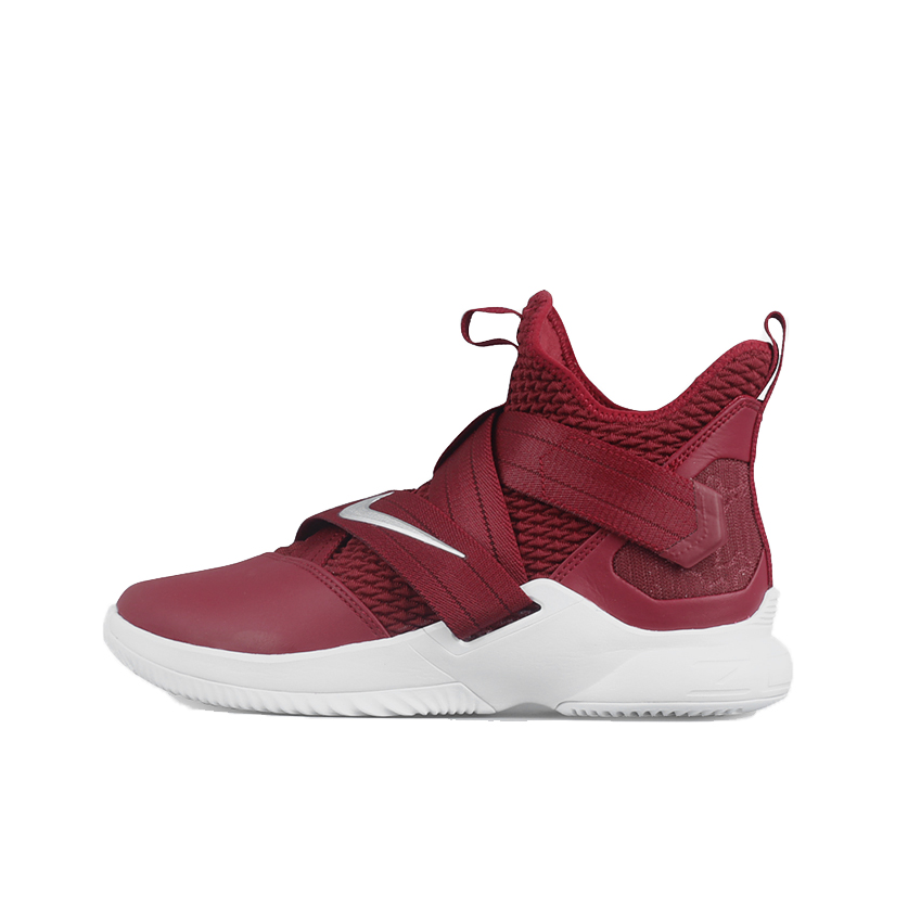 推荐商品：Nike LeBron Soldier 12 士兵12 防滑耐磨 舒适支撑 轻便缓震 圆头 织物 实战 合成革 篮球鞋 University Red/white 暗红白