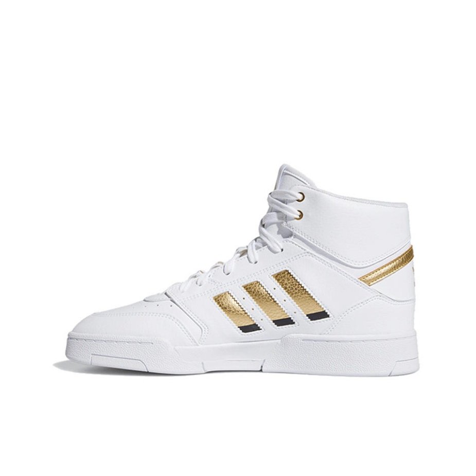 推荐商品：adidas Originals Drop Step 板鞋 复古耐磨透气舒适百搭 White/Gold 白金Logo