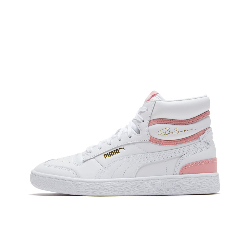 推荐商品：Puma/彪马 Ralph Sampson 板鞋 经典复古防滑耐磨减震透气防水垫 White/Pink 白粉Mid