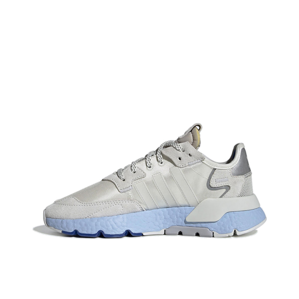 推荐商品：adidas Originals Nite Jogger BOOST 透气 防滑 支撑 中底 复古 运动休闲鞋 Off White/Glow Blue 灰蓝