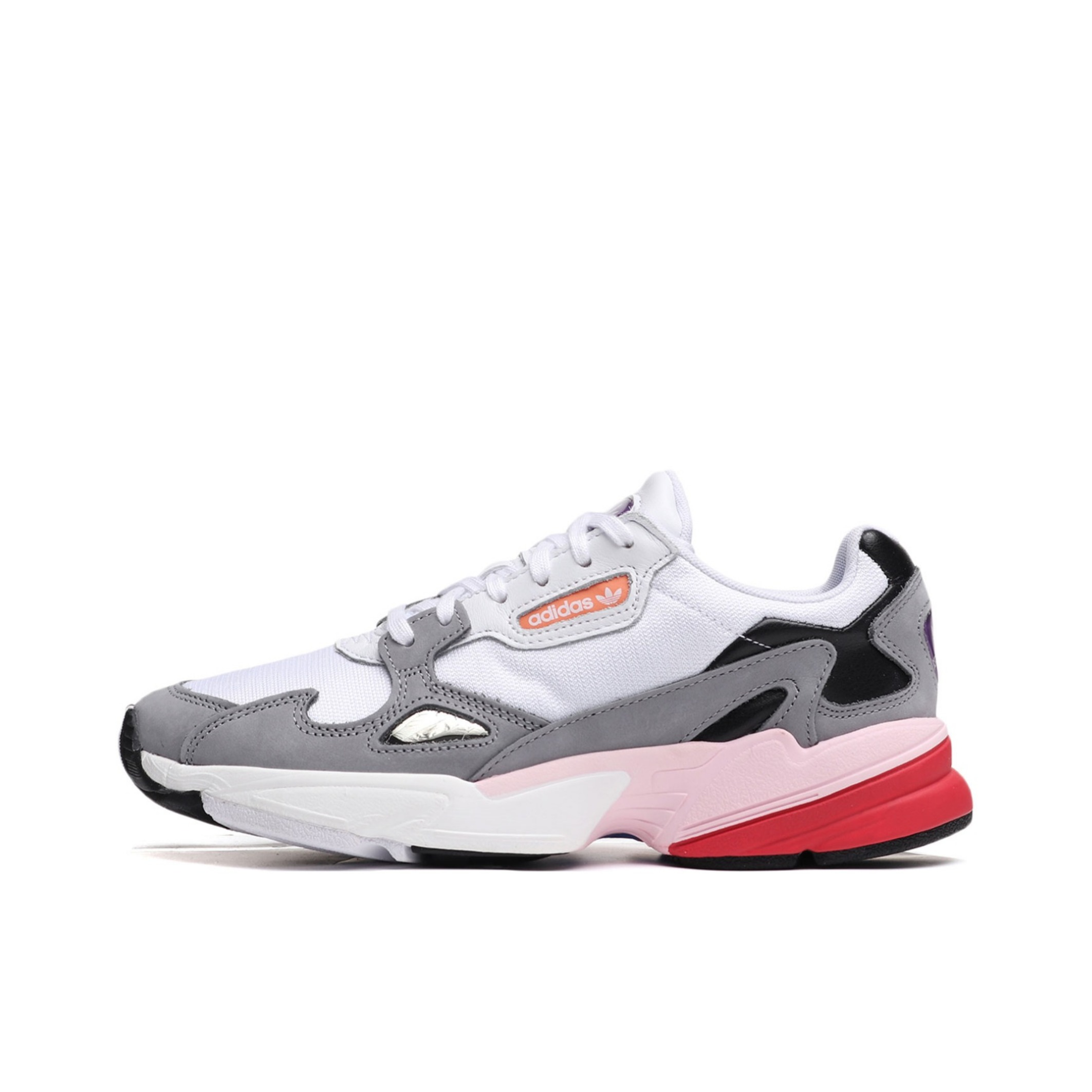 推荐商品：adidas Originals Falcon 轻便耐磨 舒适透气 复古 运动 休闲鞋 老爹鞋 Grey/White/Pink 灰粉红