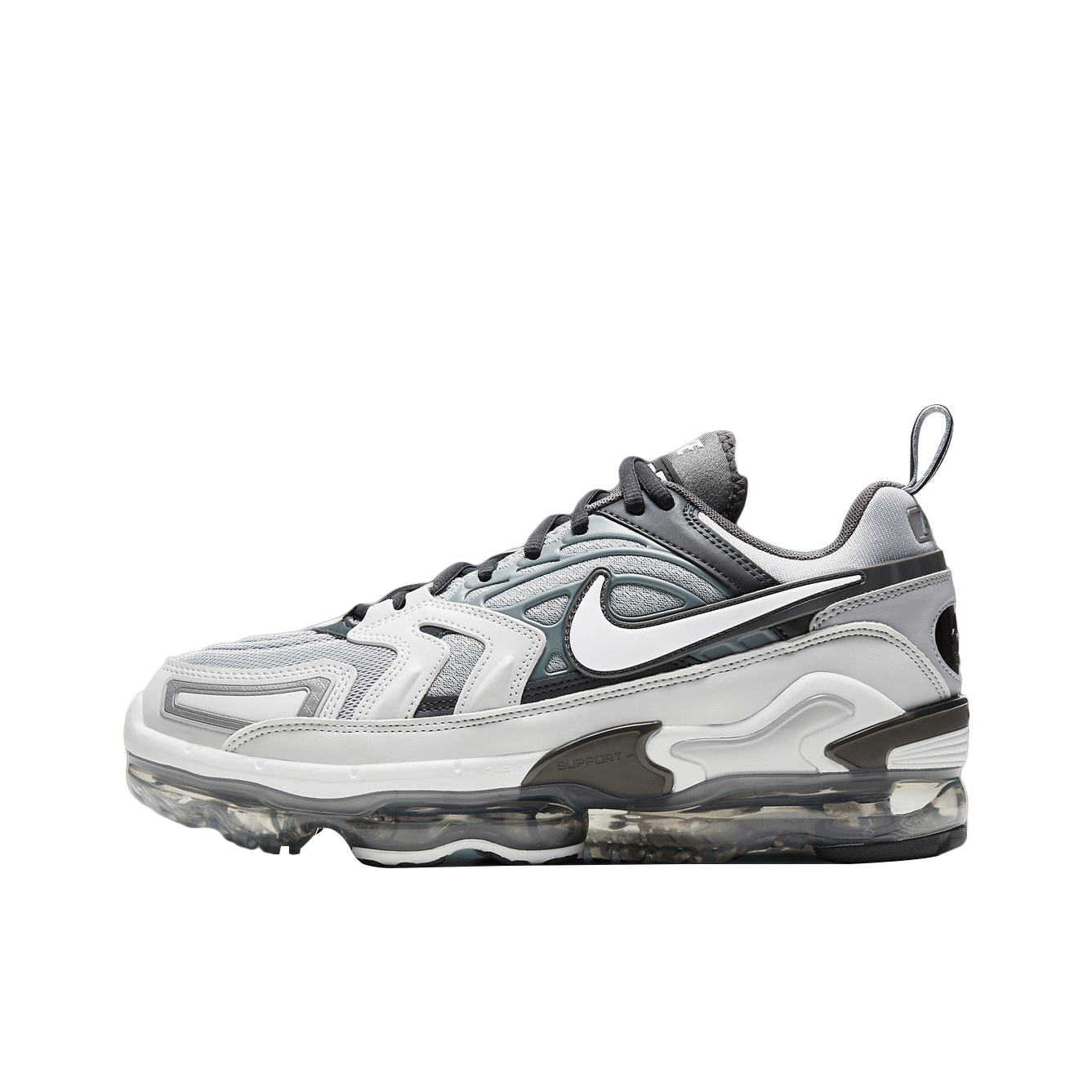 推荐商品：Nike Air Vapormax EVO 跑鞋 防滑耐磨减震休闲运动合成革复古织物气垫 狼灰/白色/烟灰