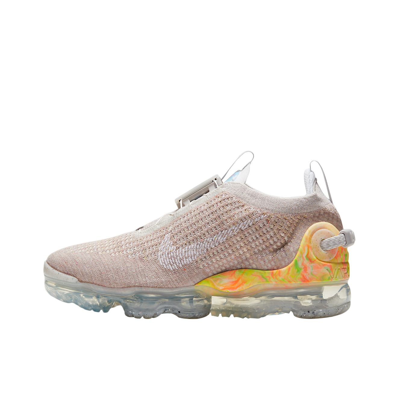 推荐商品：Nike Air VaporMax 2020 跑鞋 舒适休闲轻便透气全掌耐磨运动织物编织回弹支撑 裸粉/白色/橙色