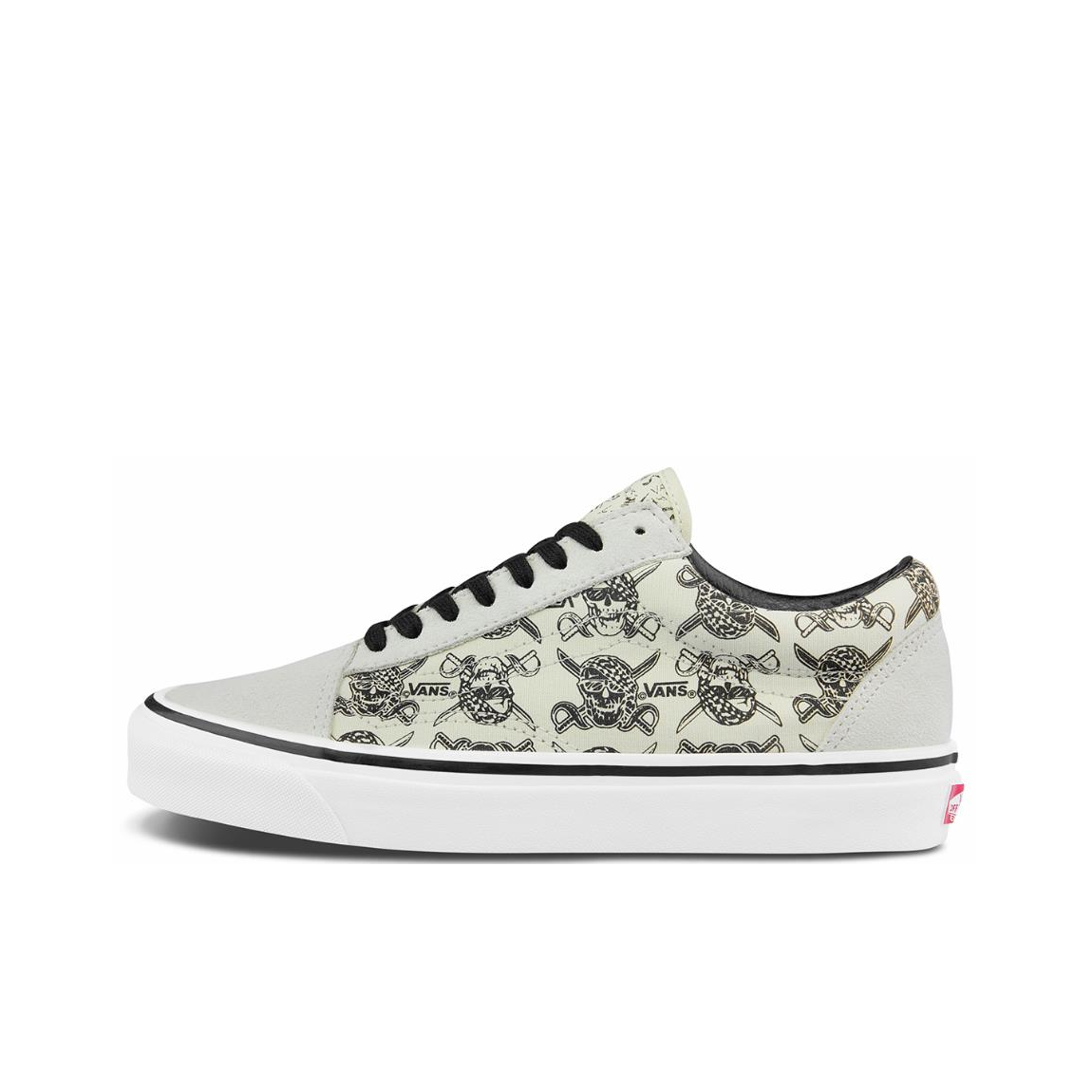 推荐商品：Vans/范斯 Old Skool 滑板鞋 板鞋 轻便防滑复古舒适经典 骷髅头/米白/灰色