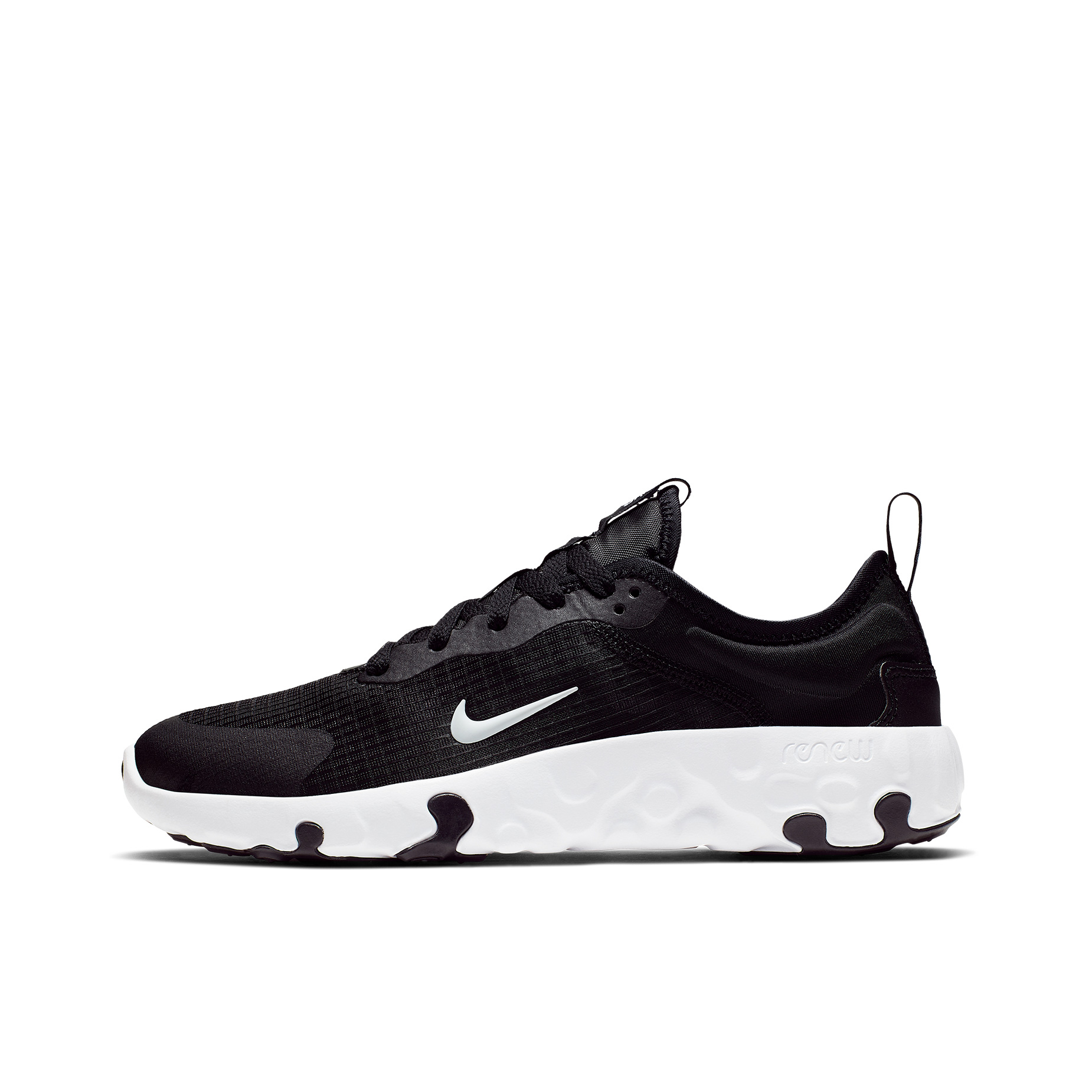推荐商品：Nike Renew Lucent 织物 舒适休闲 防滑耐磨 轻便透气 运动 合成革 跑鞋 Black/White 黑/白