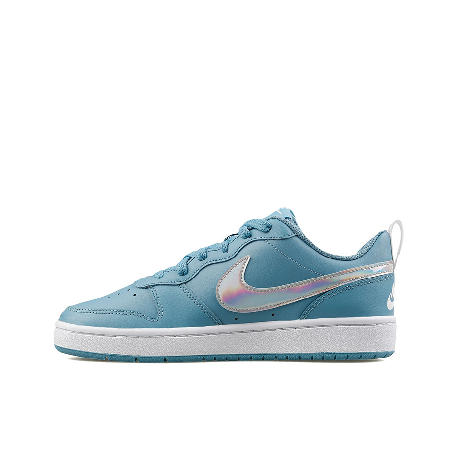 推荐商品：Nike Court Borough 2 板鞋 复古时尚支撑舒适百搭轻便防滑 GS/蓝色/银色