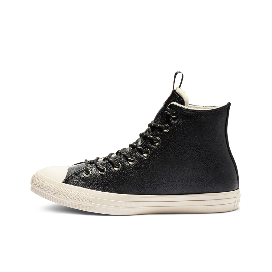 推荐商品：Converse/匡威 Chuck Taylor All Star 帆布鞋 常青款轻便防滑耐磨百搭复古圆头减震贴合高帮 Black/Driftwood 皮面高帮Hi