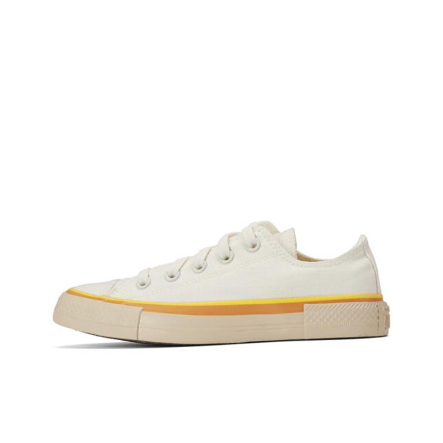 推荐商品：Converse/匡威 Chuck Taylor All Star 帆布鞋 常青款轻便防滑耐磨百搭复古圆头减震贴合高帮 白色/黄色侧边