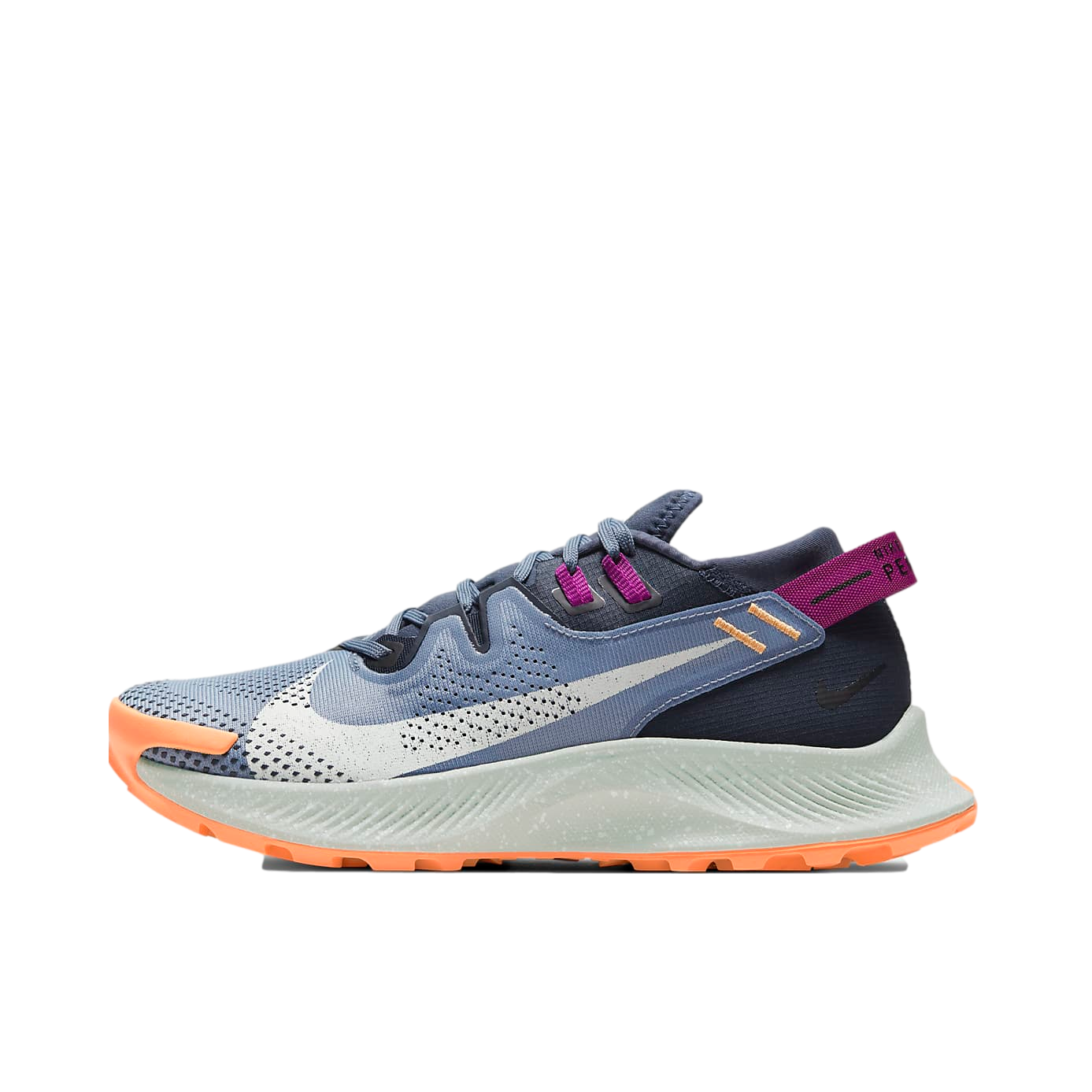 推荐商品：Nike Pegasus Trail 2 跑鞋 户外训练轻便透气防滑耐磨织物运动合成革 闪电蓝/灰石板蓝/暗蓝黑/尘光子色