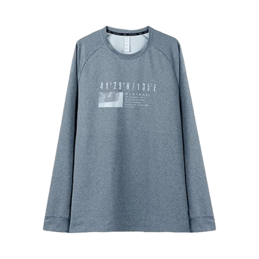 步锐特 圆领反光印花长袖运动T恤 男女同款 882