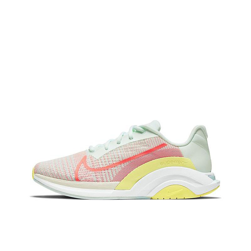 推荐商品：Nike ZoomX SuperRep Surge 耐磨防滑 减震 轻便休闲 透气舒适 运动 训练鞋 灰绿/粉色/黄色