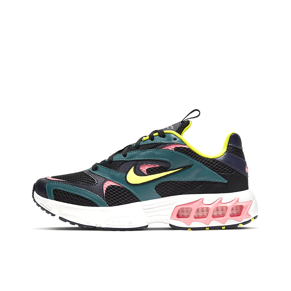 推荐商品：Nike Zoom Air Fire 跑鞋 复古气垫缓震运动休闲透气回弹舒适耐磨织物合成革拼接 黑色/深绿