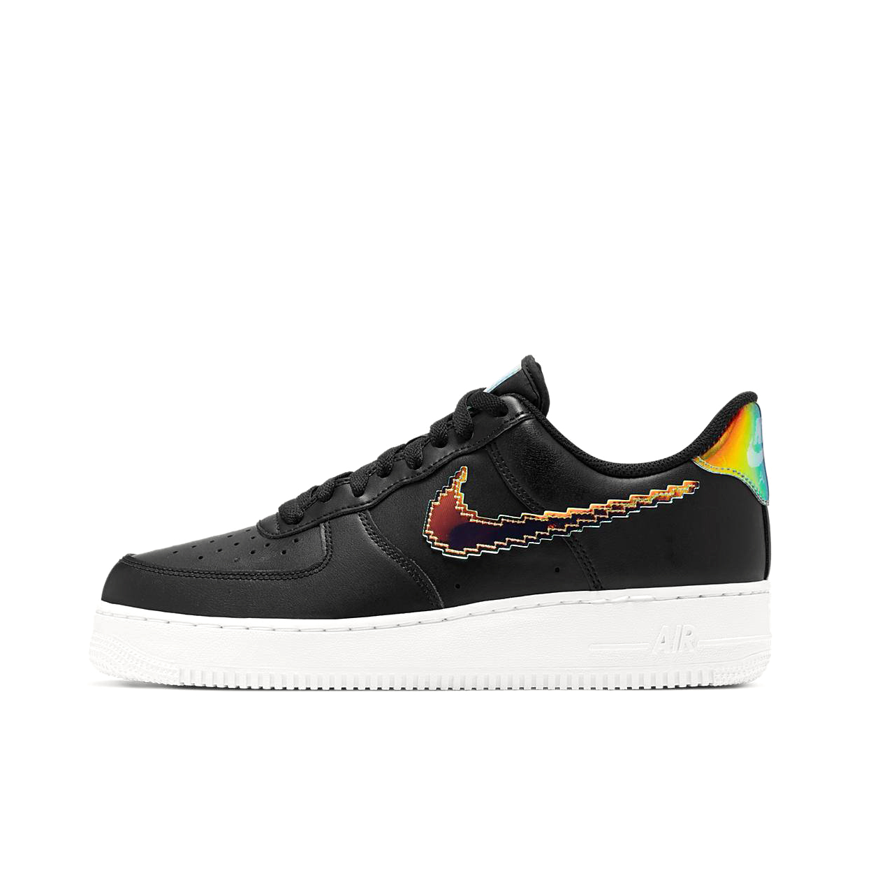 推荐商品：Nike Air Force 1 空军一号 板鞋 轻便舒适百搭耐磨防滑复古 Iridescent Pixel 低帮/彩虹像素/黑色